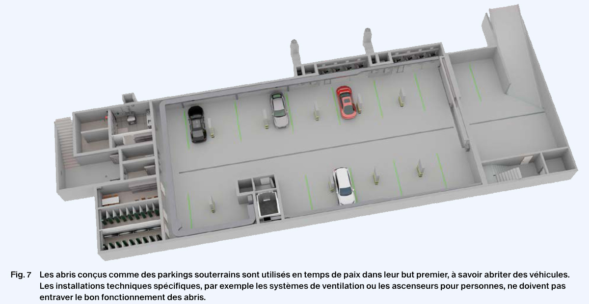 Un parking souterrain se transformant en abri Un parking souterrain se transformant en abri