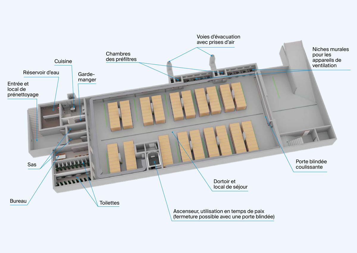 Schéma d'un abri public